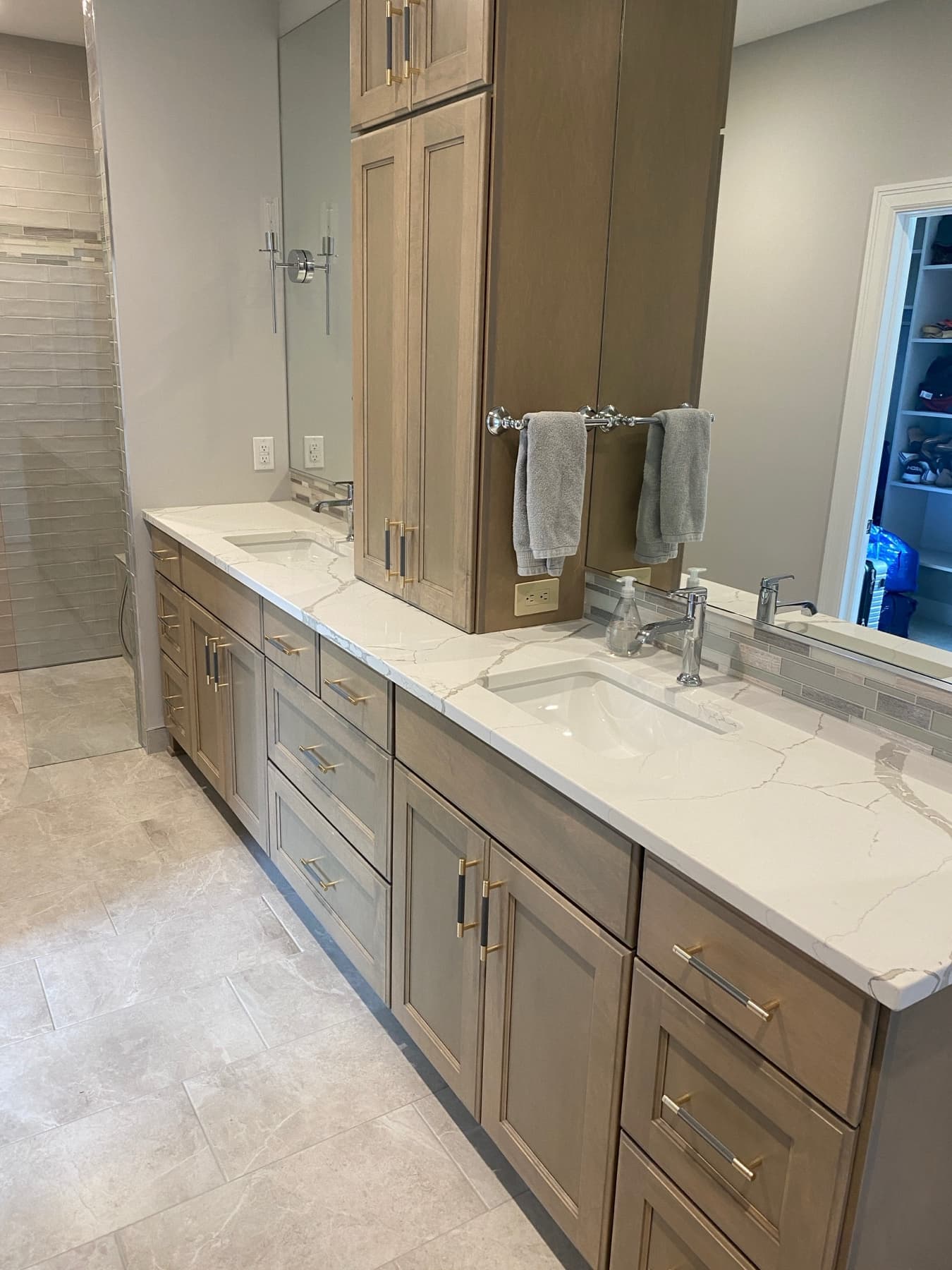Quartz Bathroom Vanity — Double Sink